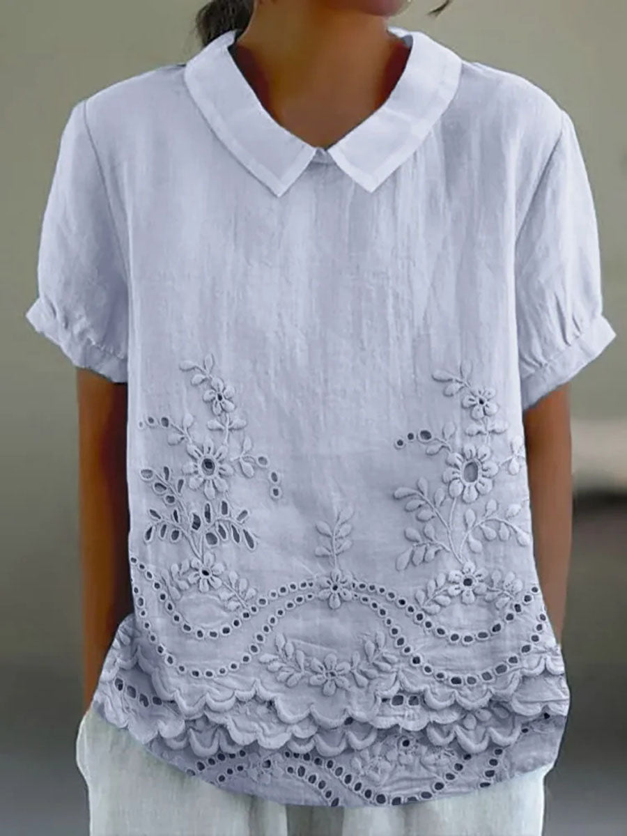 Tabita | Blus med blombroderier