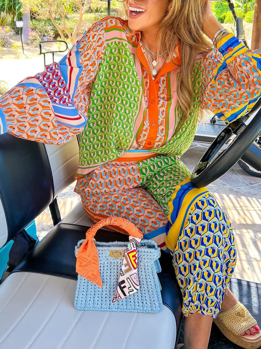 Annalisa | Färgglad blus med tropiskt uttryck