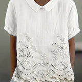 Tabita | Blus med blombroderier