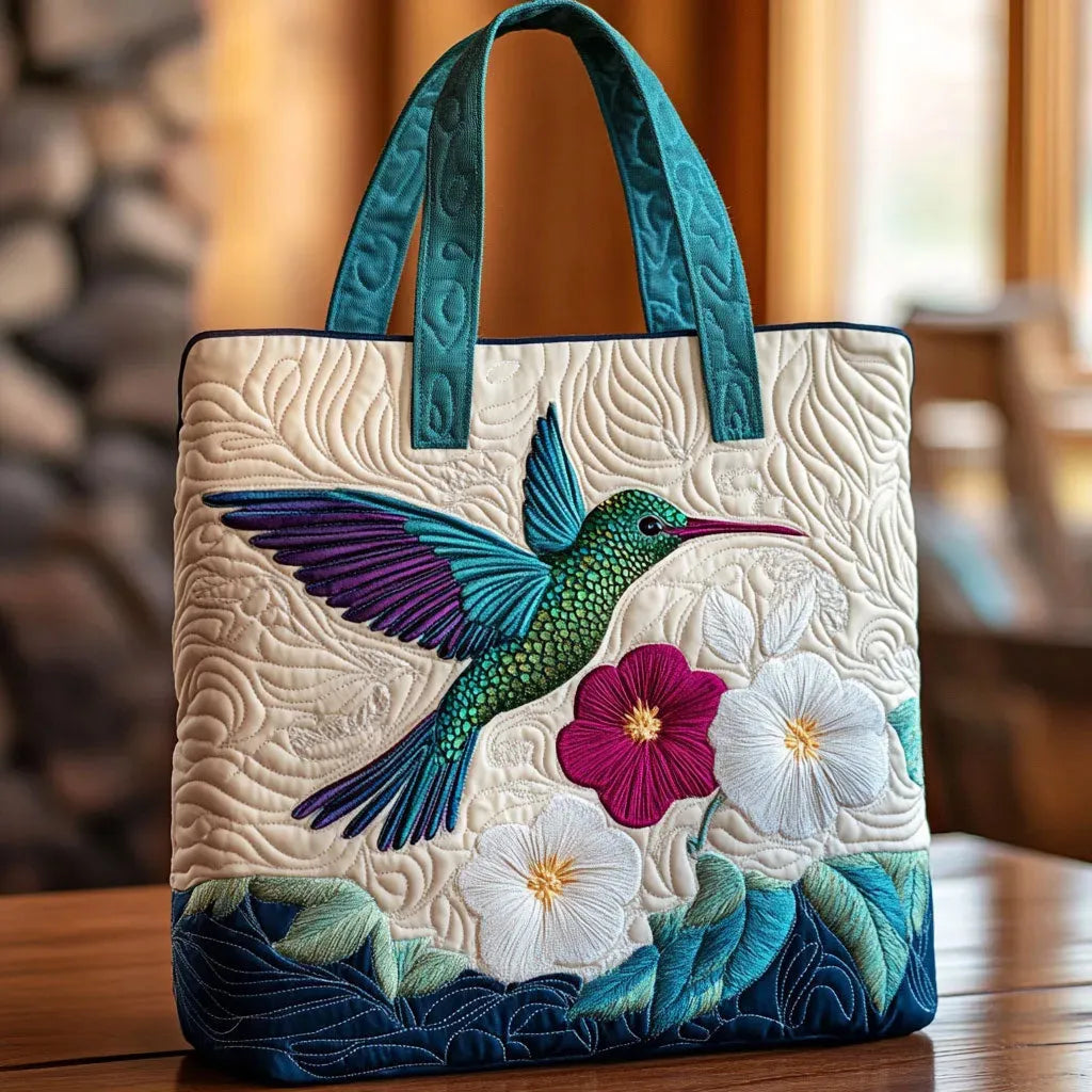 Quiltad blommig väska
