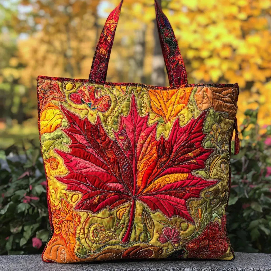 Totebag med lönn i solnedgång