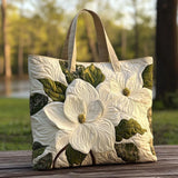 Elegant quiltad väska med blommönster