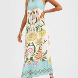 Giuseppina | Ärmlös blommig Resort Sunshine-midiklänning