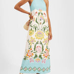 Giuseppina | Ärmlös blommig Resort Sunshine-midiklänning