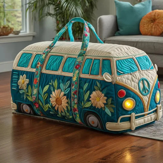 Quiltad resväska – Hippiebuss