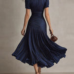 Lena | Elegant lång chiffongklänning i vintagestil