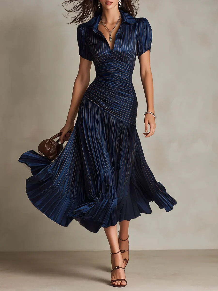 Lena | Elegant lång chiffongklänning i vintagestil