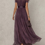 Mia | Elegant lång chiffongklänning i vintagestil