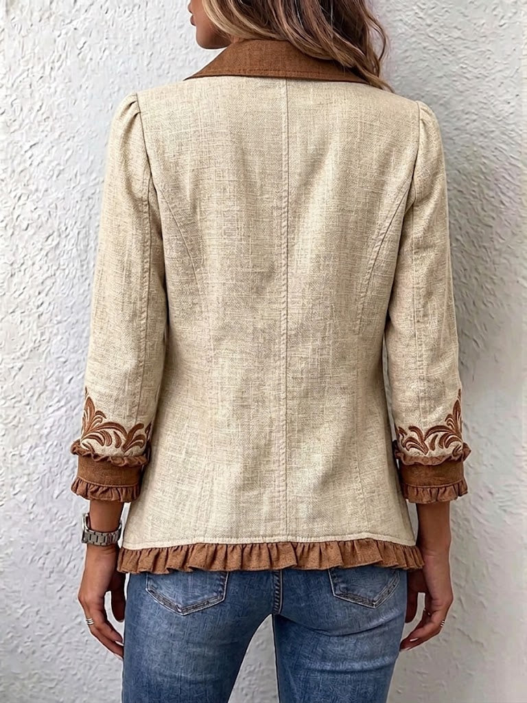 Rosalie | Blommig bohojacka i vintagestil med volanger
