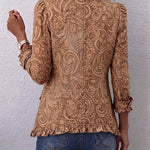 Theresa | Blommig bohojacka i vintagestil med volanger