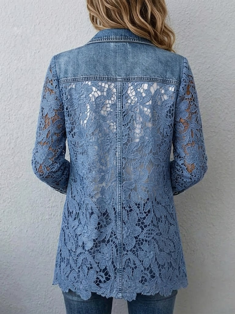 Emilia | Kavaj med blommiga spetsinfällningar