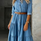 Zenzi | Elegant jeansklänning i ledig stil