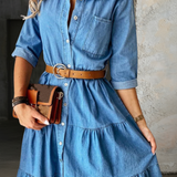 Zenzi | Elegant jeansklänning i ledig stil