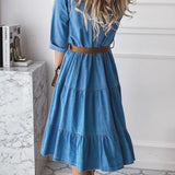 Zenzi | Elegant jeansklänning i ledig stil