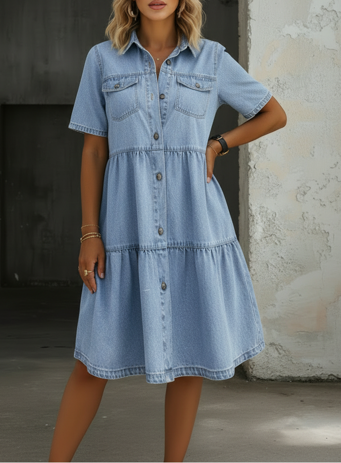 Wilma | Elegant jeansklänning i ledig stil