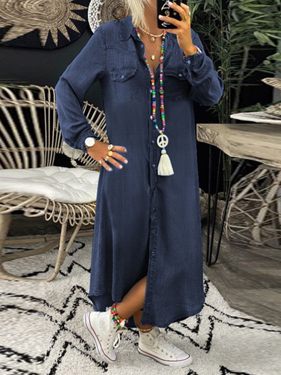 Ute | Elegant skjortklänning i denim