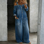 Selma | Jumpsuit i denim med bara axlar