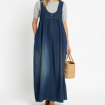Renate | Lång jeansklänning i vintagestil