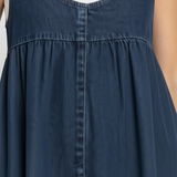 Renate | Lång jeansklänning i vintagestil