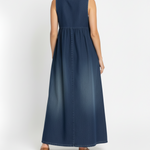 Renate | Lång jeansklänning i vintagestil