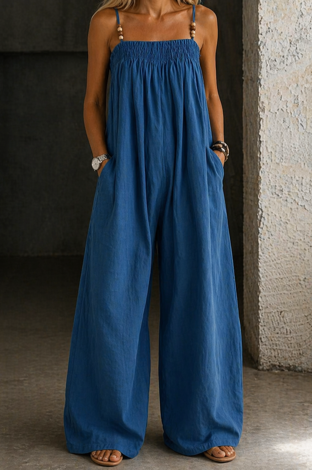 Mathilde | Jumpsuit i denim med vida ben