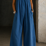Mathilde | Jumpsuit i denim med vida ben