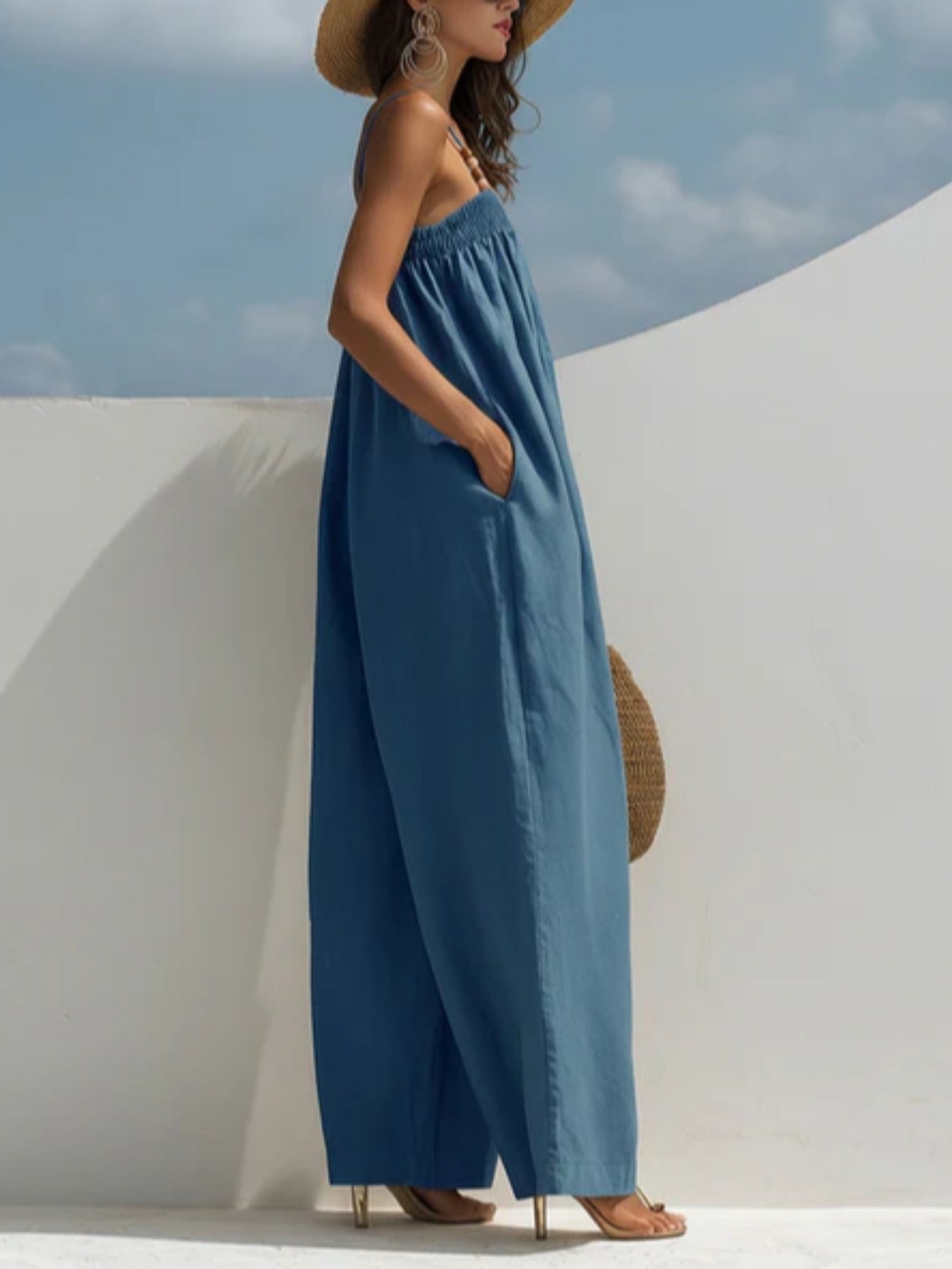 Mathilde | Jumpsuit i denim med vida ben