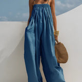 Mathilde | Jumpsuit i denim med vida ben