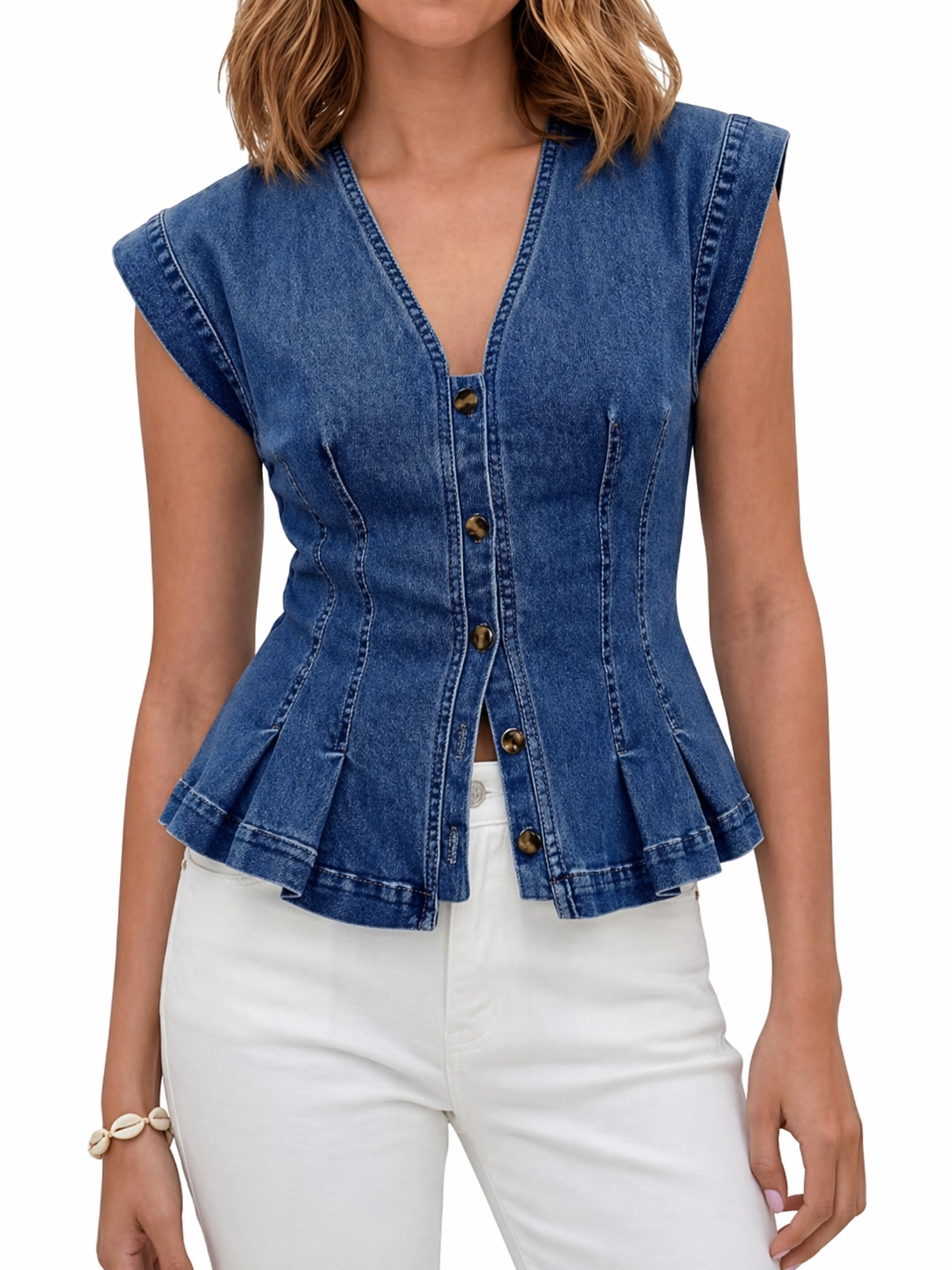 Martha | Jeanstopp med V-ringning
