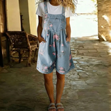 Marlene | Blommig jumpsuit i denim