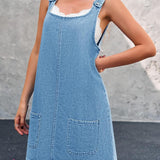 Lisbeth | Ärmlös jeansklänning i ledig stil