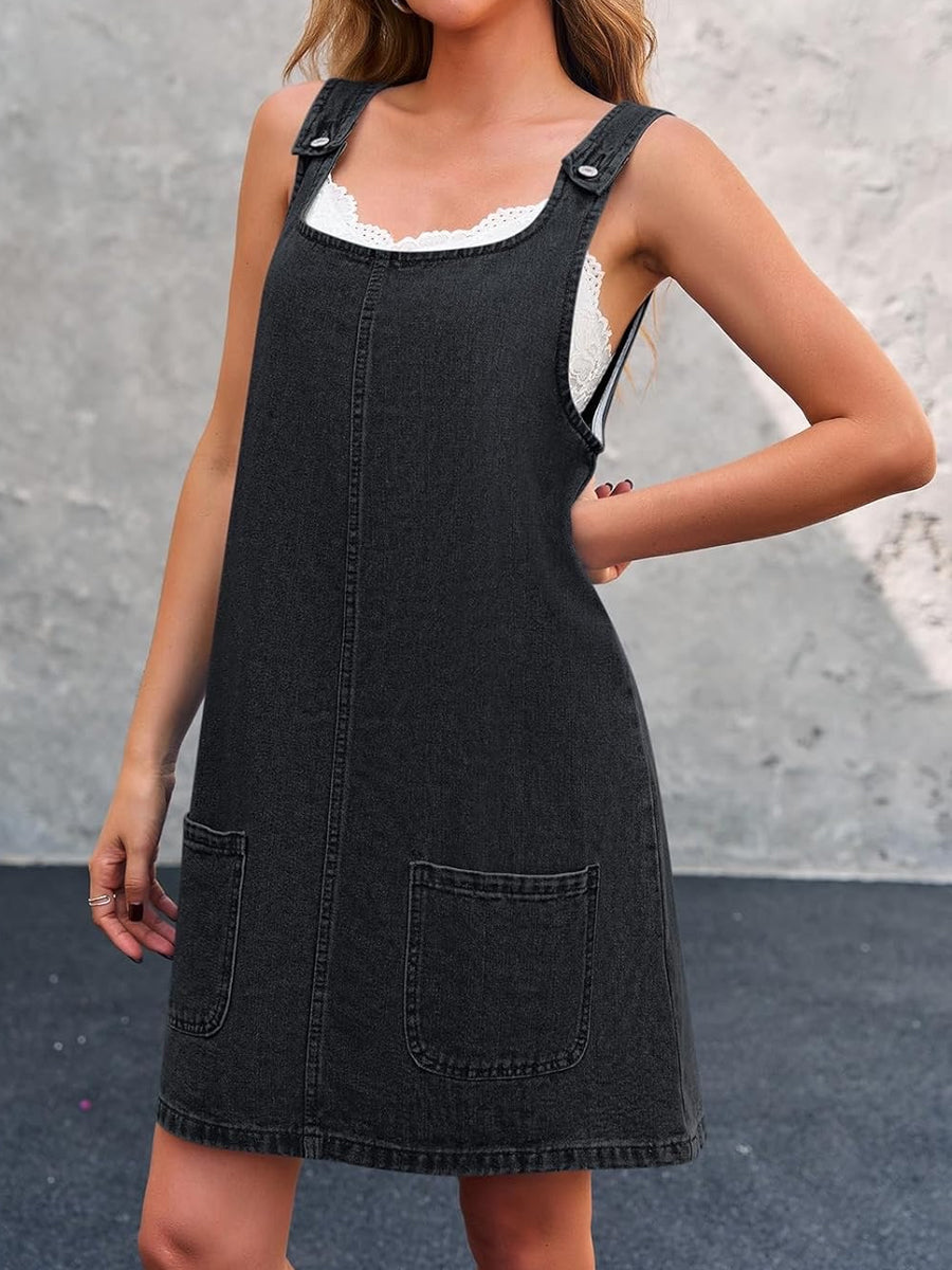 Lisbeth | Ärmlös jeansklänning i ledig stil