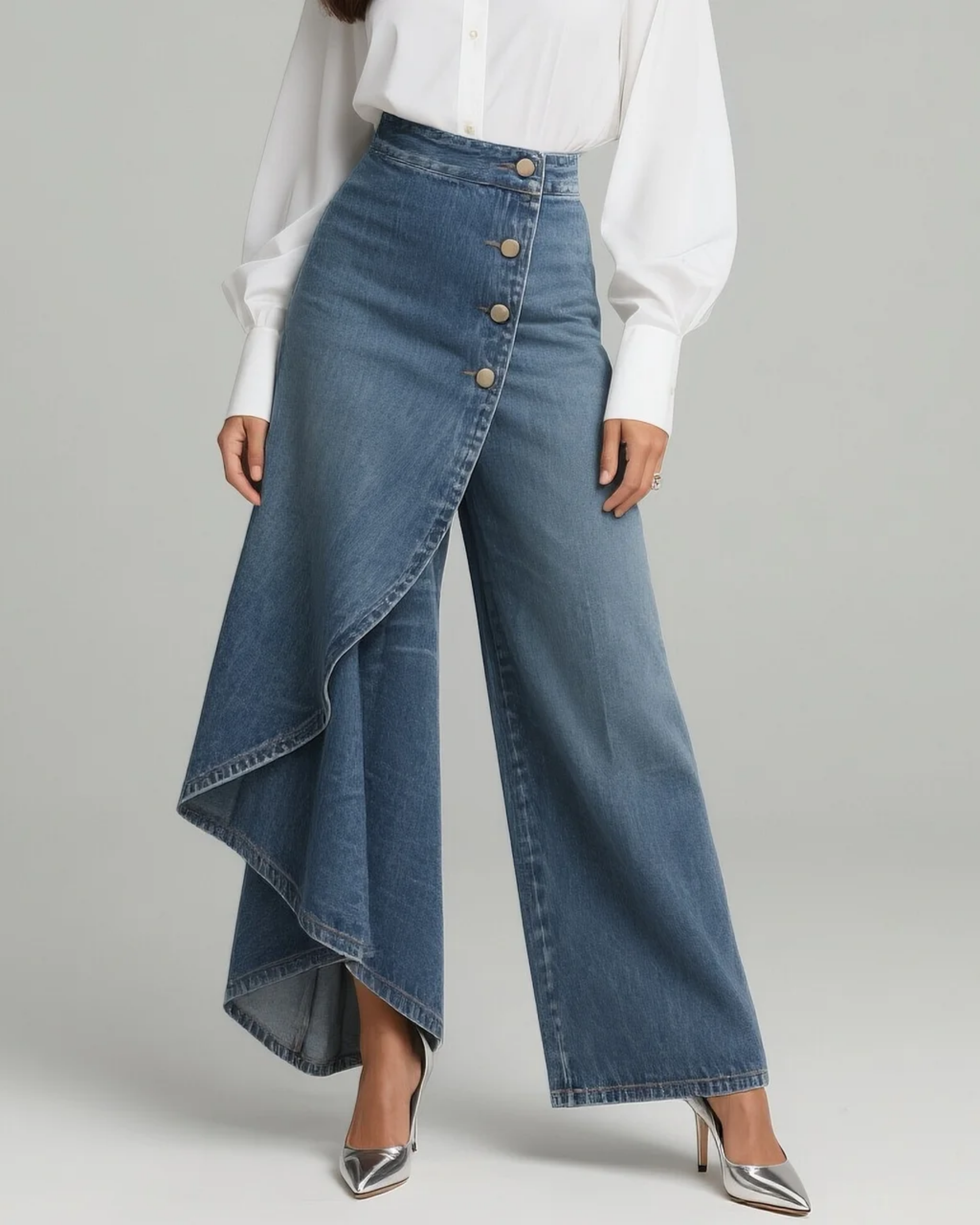 Katharina | Jeans med omlottdetalj