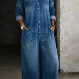 Judith | Jumpsuit i denim med bara axlar
