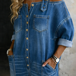 Judith | Jumpsuit i denim med bara axlar