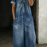 Josefine | Kortärmad jumpsuit med V-ringning