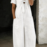 Josefine | Kortärmad jumpsuit med V-ringning