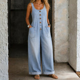 Irmtraud | Jumpsuit i tvättad bomull med vintagestil