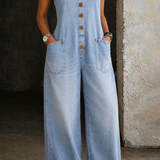 Irmtraud | Jumpsuit i tvättad bomull med vintagestil