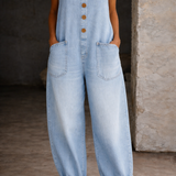 Irmtraud | Jumpsuit i tvättad bomull med vintagestil