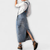 Alina | Lång klänning med denimlook