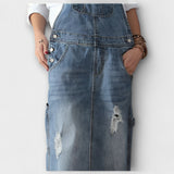Alina | Lång klänning med denimlook