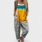 Heike | Jumpsuit med färgblock och ränder