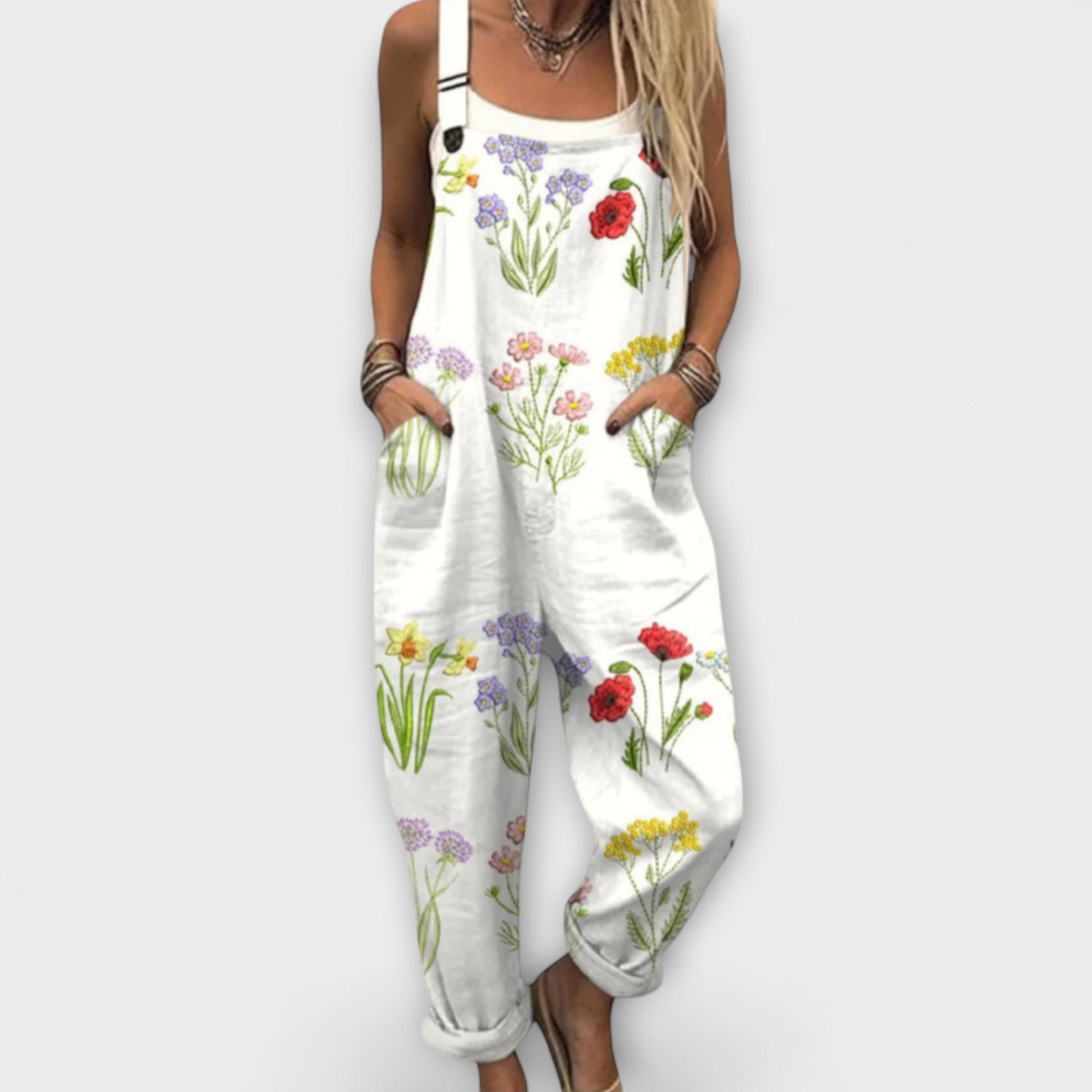 Britta | Jumpsuit med färgstarka blommor