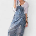 Trude | Hängselklänning i denim med retrokänsla