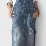Trude | Hängselklänning i denim med retrokänsla