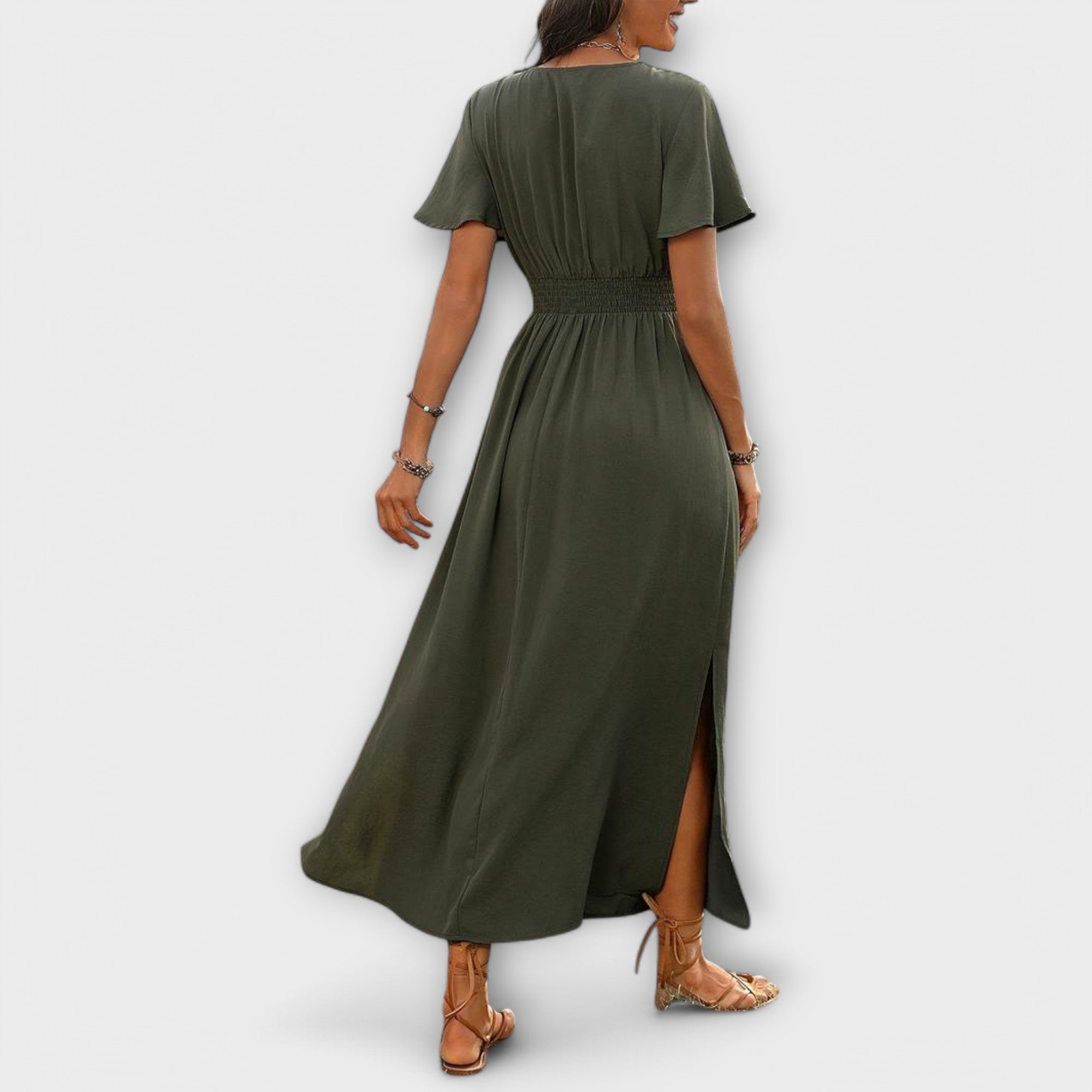 Selma | Elegant bohemisk klänning med V-ringning