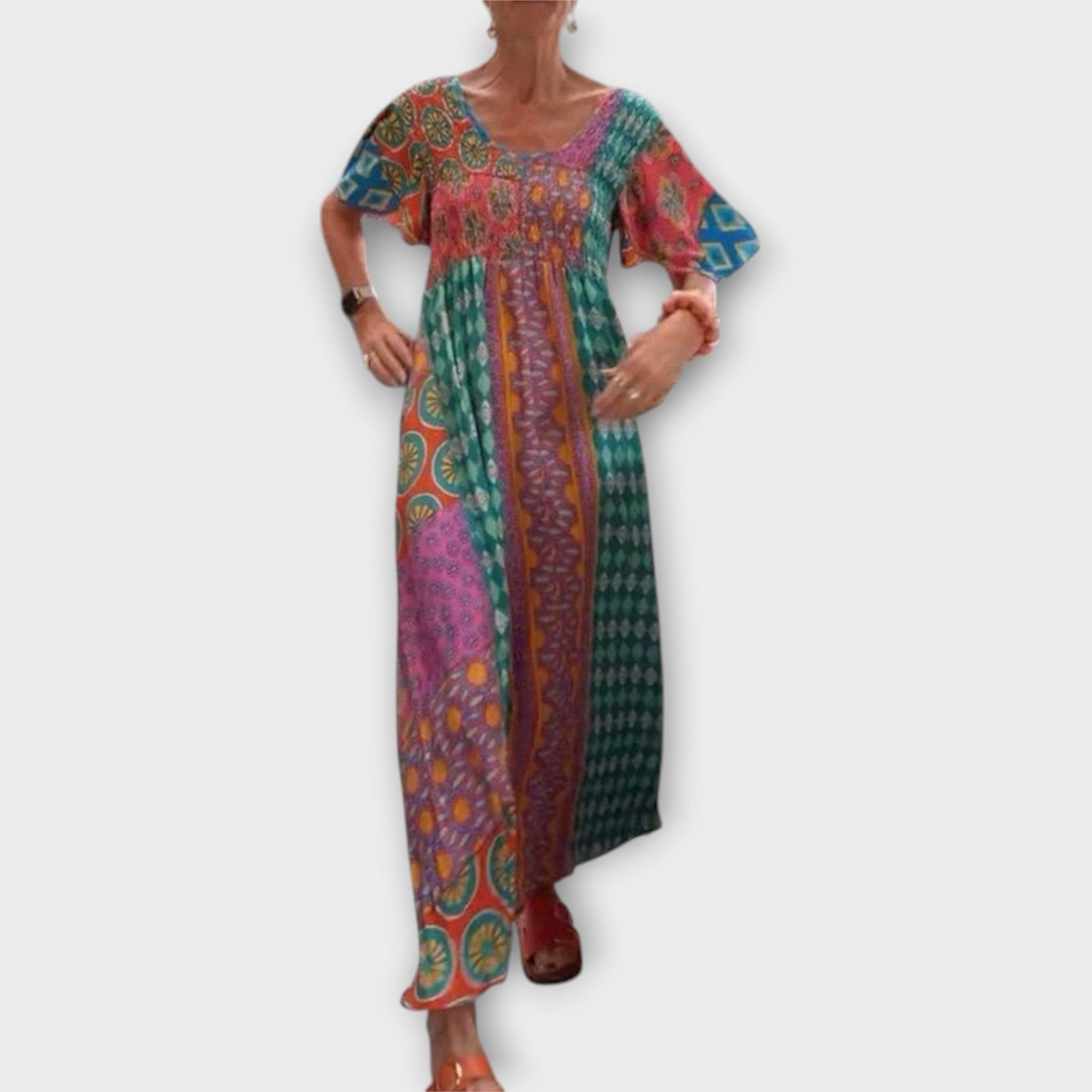 Frida | Färgstark bohemisk klänning