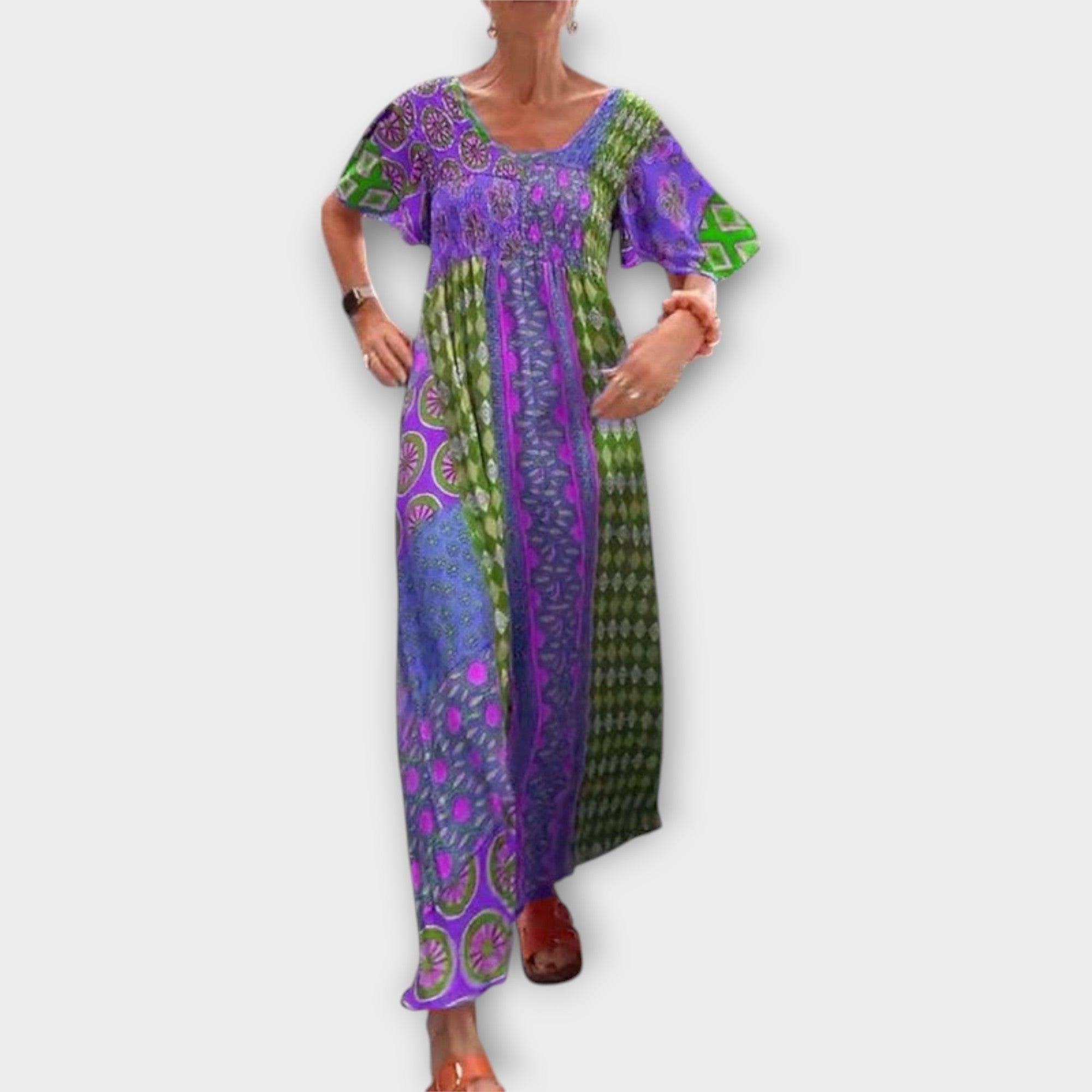 Frida | Färgstark bohemisk klänning