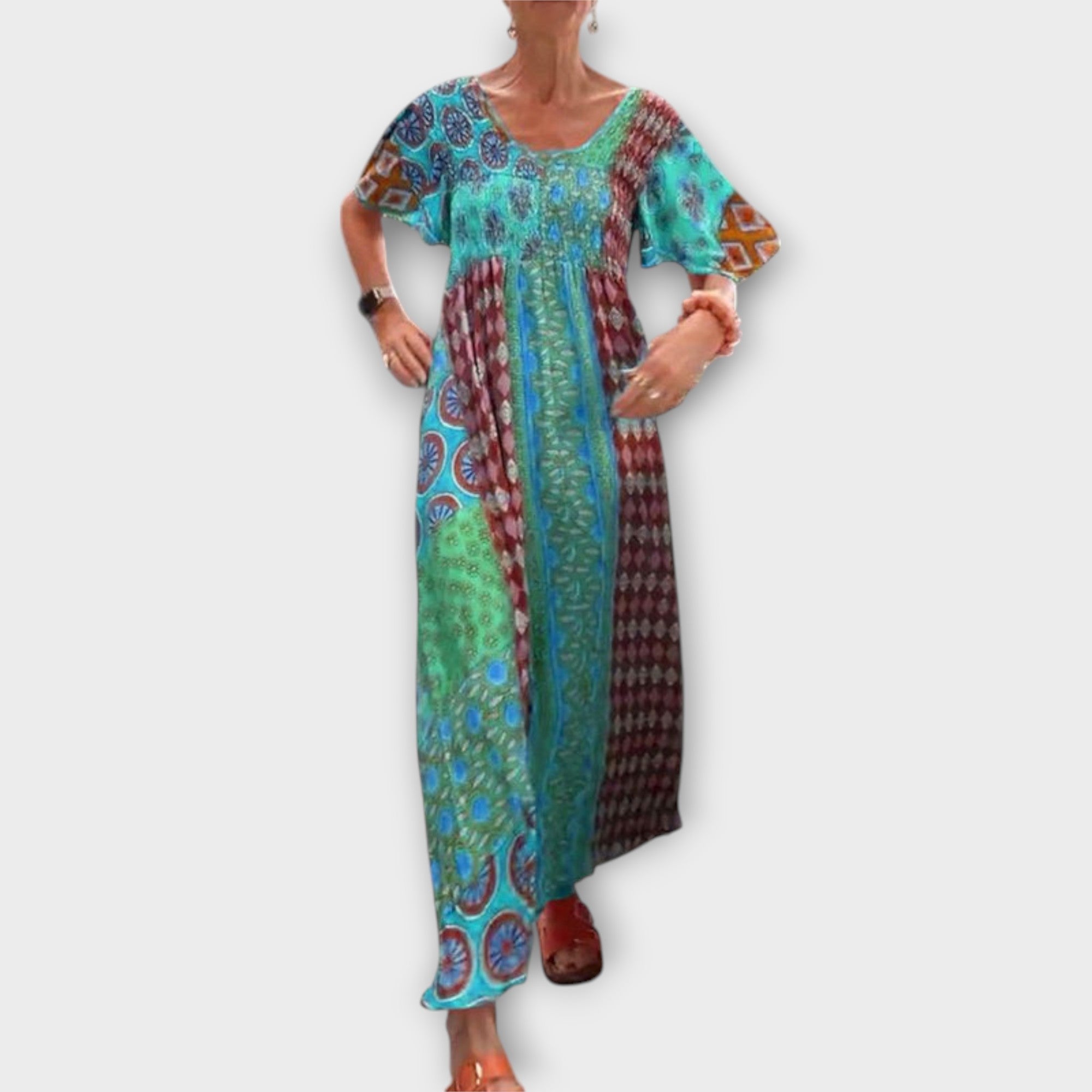 Frida | Färgstark bohemisk klänning